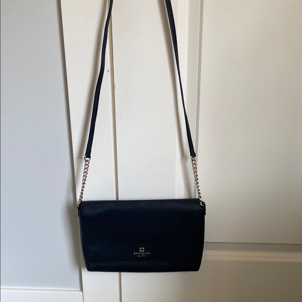 Kate Spade black leather fold over purse.